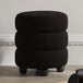 Boucle Fabric Pouffe Round - Emi