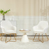 Boucle Fabric Accent Chair 56cm Wide With Steel Legs in Set Of 2 - Velmora