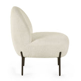 Boucle Fabric Accent Chair With Black Legs - Lulu