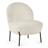 Boucle Fabric Accent Chair With Black Legs - Lulu