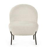 Boucle Fabric Accent Chair With Black Legs - Lulu