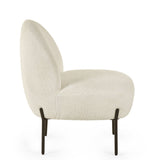 Boucle Fabric Accent Chair With Black Legs - Lulu