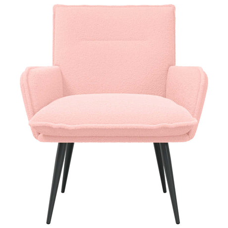 Boucle Fabric Armchair 70cm Wide With Metal Legs - Vantage Home