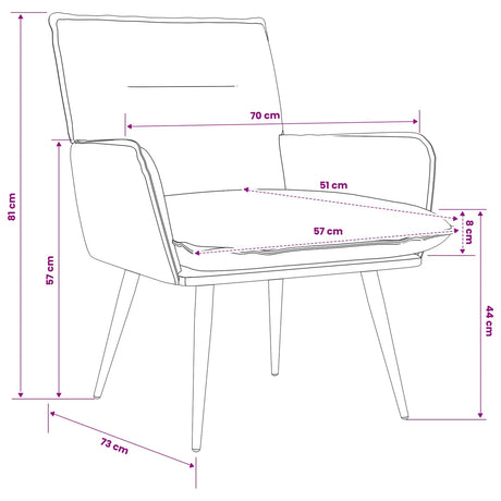 Boucle Fabric Armchair 70cm Wide With Metal Legs - Vantage Home