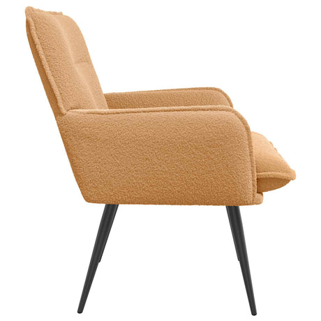 Boucle Fabric Armchair 70cm Wide With Metal Legs - Vantage Home