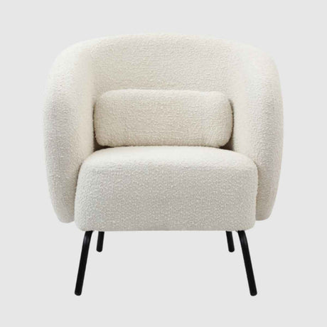 Boucle Fabric Armchair 74cm Wide With Metal Frame - Joey