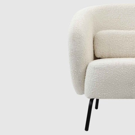 Boucle Fabric Armchair 74cm Wide With Metal Frame - Joey