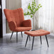 Boucle Fabric Armchair With Footstool - Paris