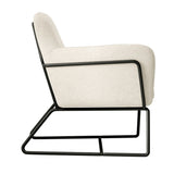 Boucle Fabric Armchair With Black Frame - Charles