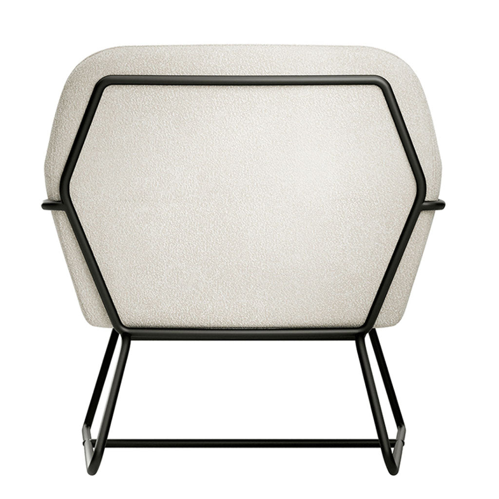 Boucle Fabric Armchair With Black Frame - Charles