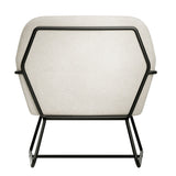 Boucle Fabric Armchair With Black Frame - Charles