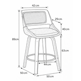 Boucle Fabric Bar Chair - Bromley