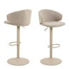 Boucle Fabric Bar Stools in Set of 2 With Swivel Function - Ella