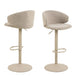 Boucle Fabric Bar Stools in Set of 2 With Swivel Function - Ella