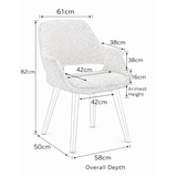 Boucle Fabric Dining Chair - Kelling
