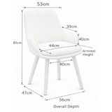 Boucle Fabric Dining Chair - Norsley