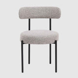 Boucle Fabric Dining Chairs 50cm Wide in Set Of 2 - Flora