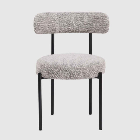 Boucle Fabric Dining Chairs 50cm Wide in Set Of 2 - Flora