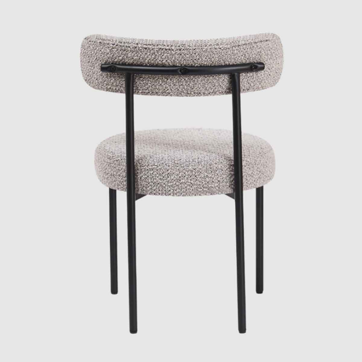 Boucle Fabric Dining Chairs 50cm Wide in Set Of 2 - Flora