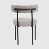 Boucle Fabric Dining Chairs 50cm Wide in Set Of 2 - Flora