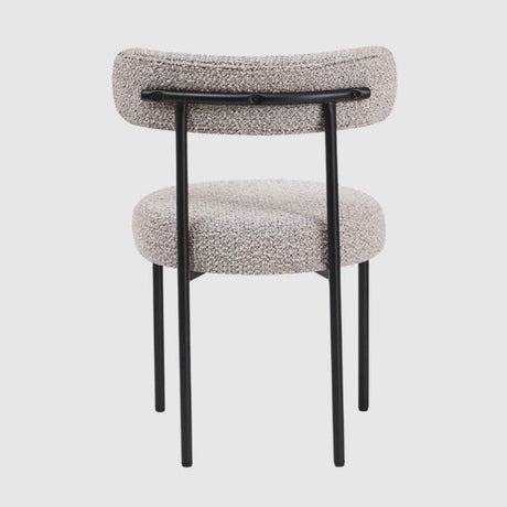 Boucle Fabric Dining Chairs 50cm Wide in Set Of 2 - Flora
