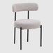 Boucle Fabric Dining Chairs 50cm Wide in Set Of 2 - Flora