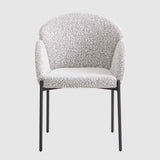 Boucle Fabric Dining Chairs 55cm Wide in Set Of 2 - Petal