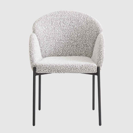 Boucle Fabric Dining Chairs 55cm Wide in Set Of 2 - Petal