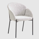 Boucle Fabric Dining Chairs 55cm Wide in Set Of 2 - Petal