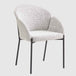 Boucle Fabric Dining Chairs 55cm Wide in Set Of 2 - Petal
