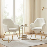 Boucle Fabric Dining Chairs in Set Of 2 - Velmora