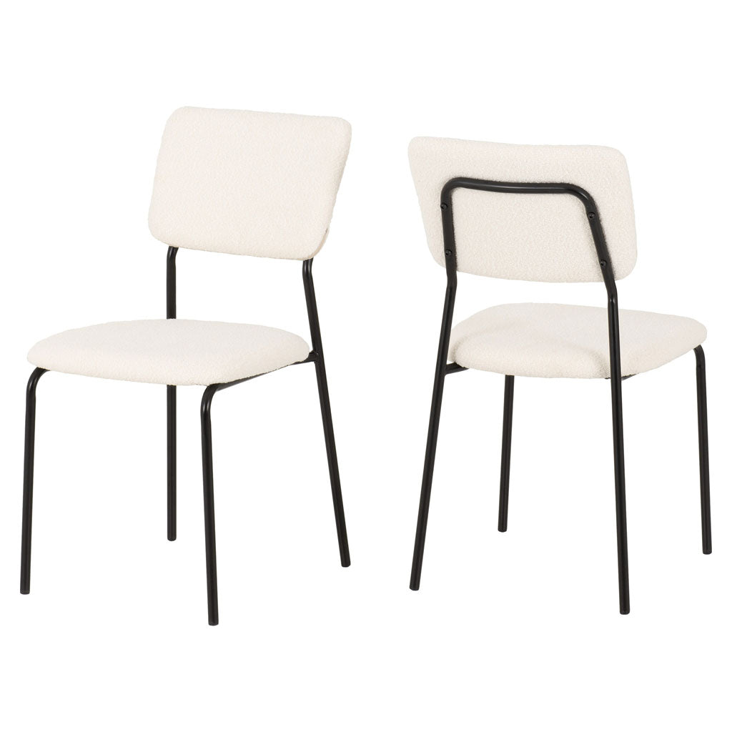 Boucle Fabric Dining Chairs in Set Of 4 - Sheldon