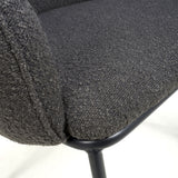 Boucle Fabric Dining Chairs in Set Of 2 With Black Metal Legs - Lola
