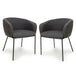 Boucle Fabric Dining Chairs in Set Of 2 With Black Metal Legs - Lola