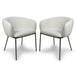 Boucle Fabric Dining Chairs in Set Of 2 With Black Metal Legs - Lola