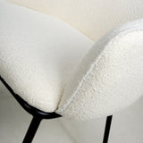 Boucle Fabric Dining Chairs in Set Of 2 With Black Metal Legs - Lola
