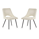 Boucle Fabric Dining Chairs in Set Of 2 - Iris