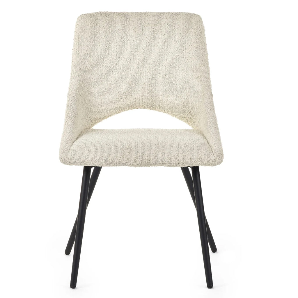 Boucle Fabric Dining Chairs in Set Of 2 - Iris