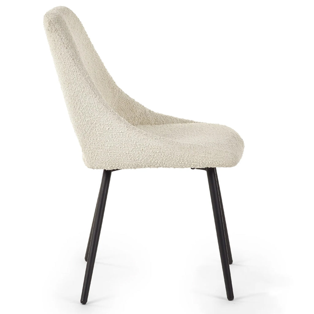Boucle Fabric Dining Chairs in Set Of 2 - Iris