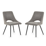 Boucle Fabric Dining Chairs in Set Of 2 - Iris
