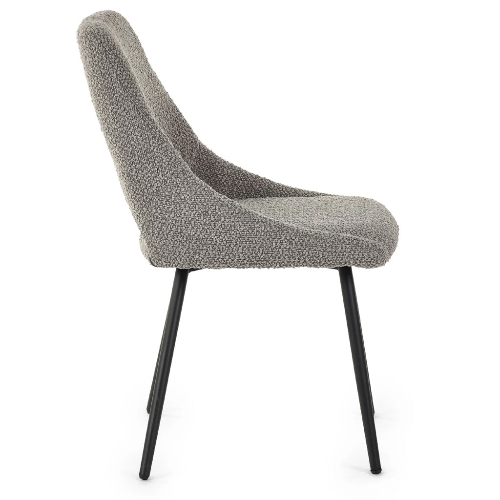 Boucle Fabric Dining Chairs in Set Of 2 - Iris