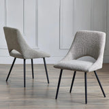 Boucle Fabric Dining Chairs in Set Of 2 - Iris