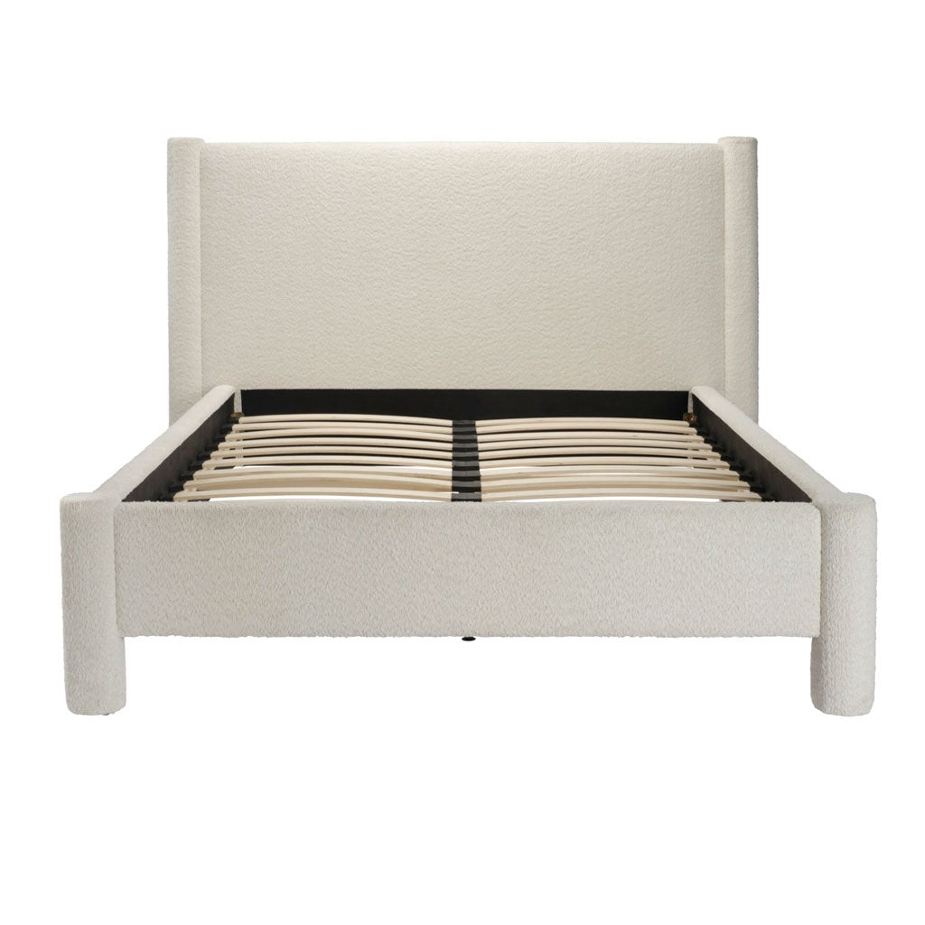 Boucle Fabric Double Bed - Dena