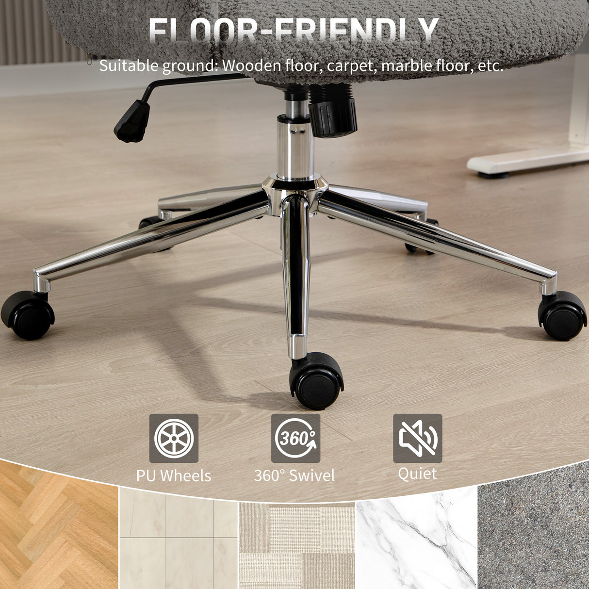 Boucle Fabric Home And Office Chair 65cm Wide - Velmora