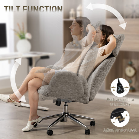 Boucle Fabric Home And Office Chair 65cm Wide - Velmora