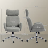 Boucle Fabric Home And Office Chair 65cm Wide - Velmora
