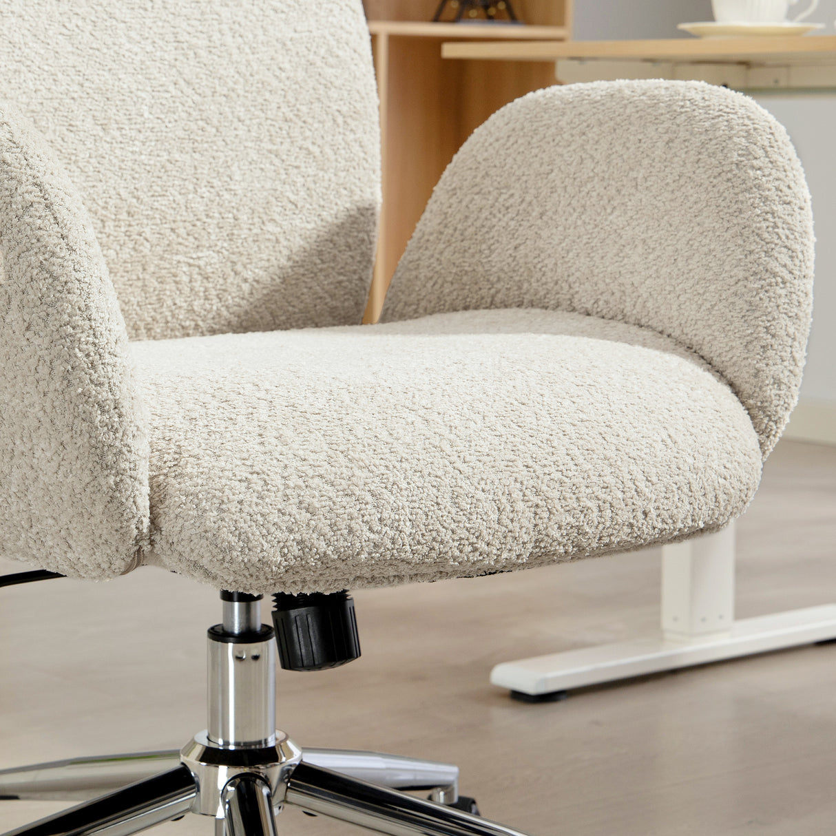 Boucle Fabric Home And Office Chair 65cm Wide - Velmora