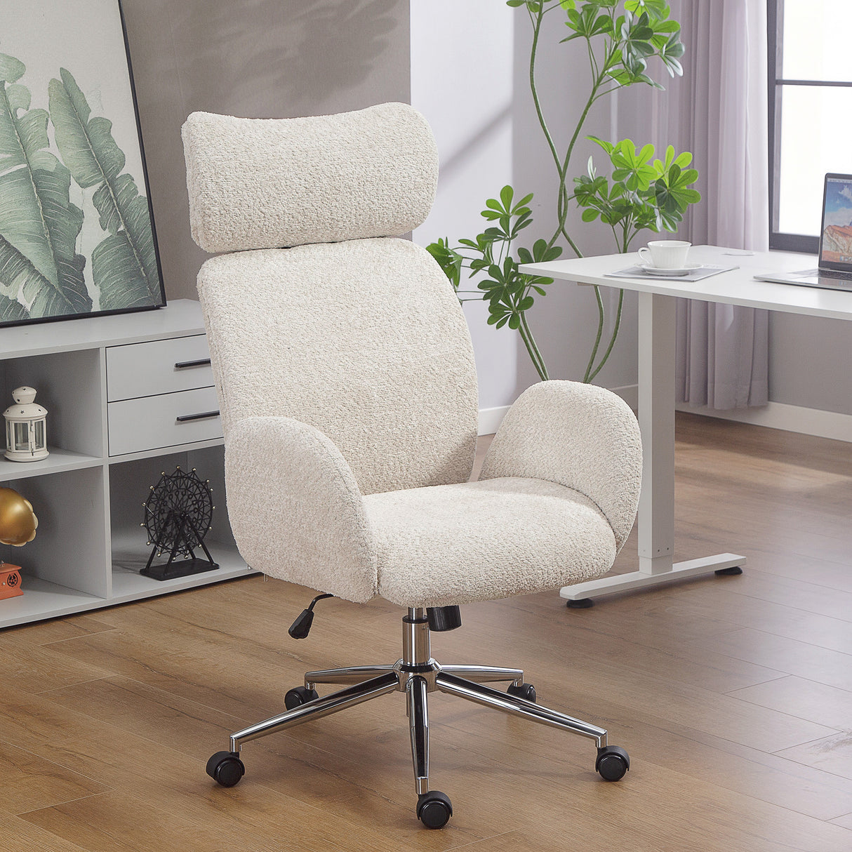 Boucle Fabric Home And Office Chair 65cm Wide - Velmora