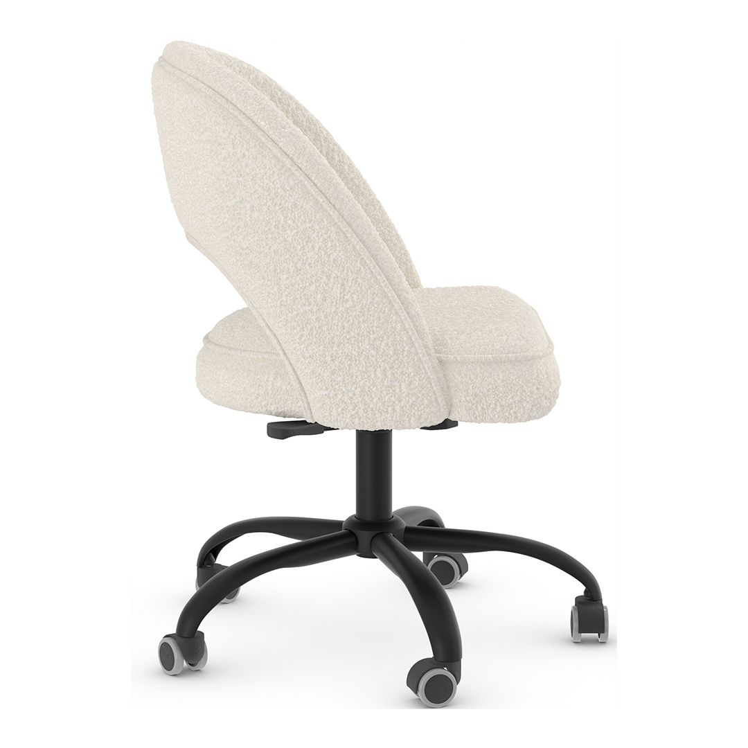 Boucle Fabric Home And Office Chair With Black Frame - Sandley