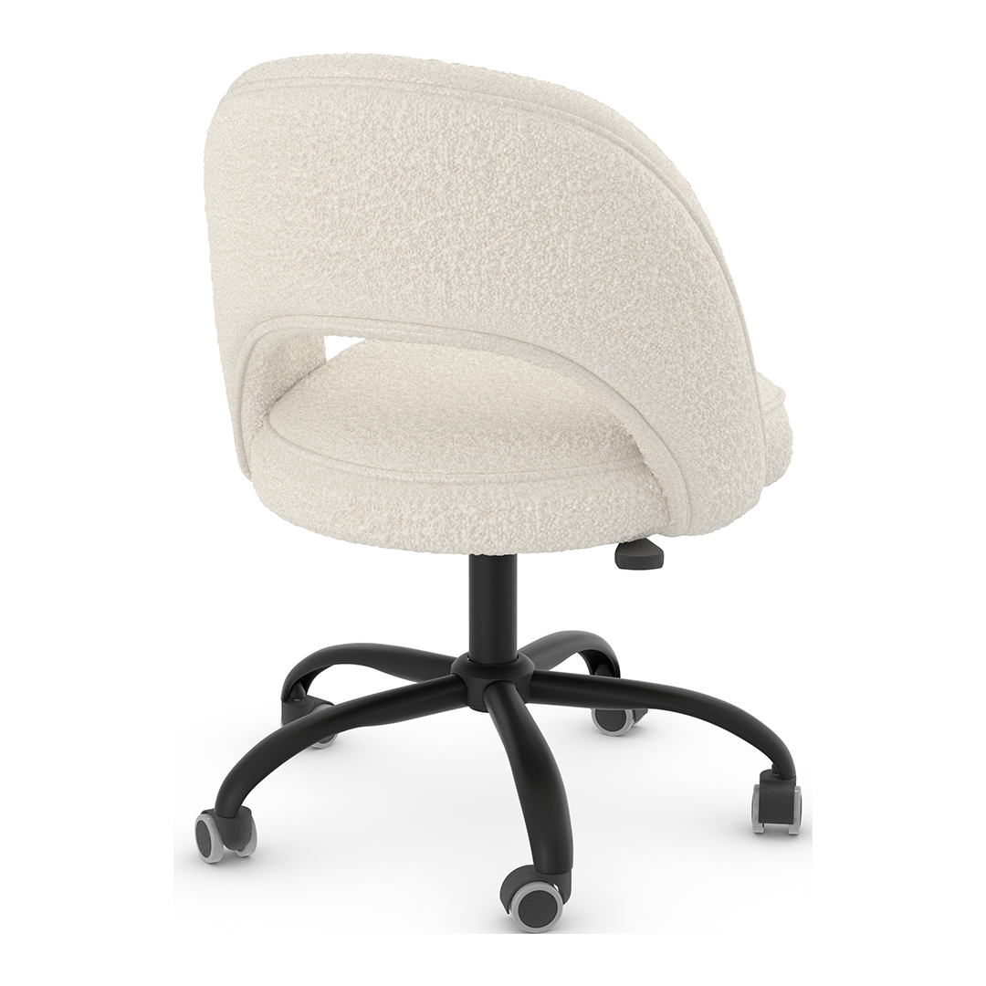 Boucle Fabric Home And Office Chair With Black Frame - Sandley